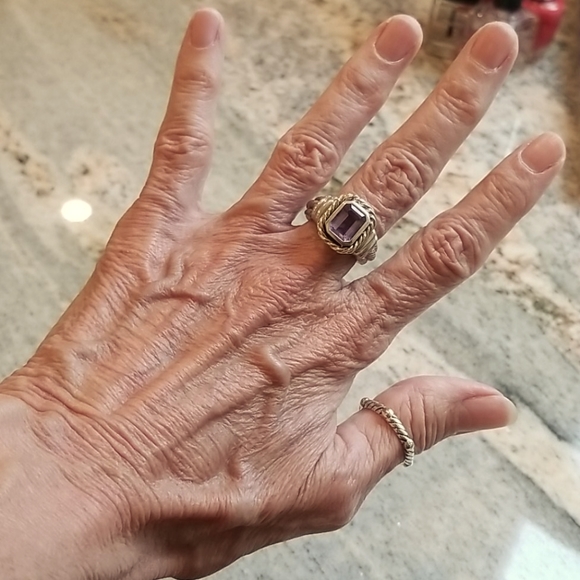 Stunning Sterling, Gold Amethyst Ring 6 - Picture 6 of 9